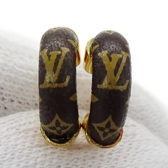 LOUIS VUITTON Brown Monogram Earrings - Picture 7 of 9